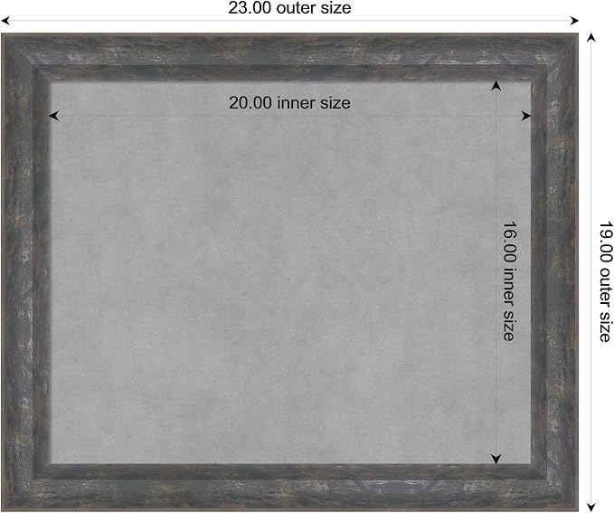 Amanti Art Grey Framed Magnetic Board 19x23 Small Vision Board - Image 3