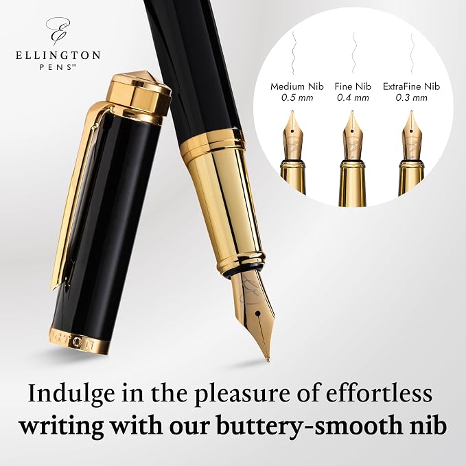 Ellington Pens Luxury Fountain Pen Set- Smooth Fine Nib- Includes 3 Ink - Image 5