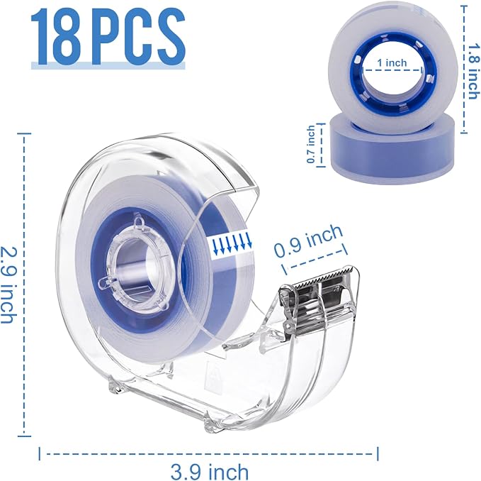 JEFURE 18 Pcs Transparent Tape - Image 2