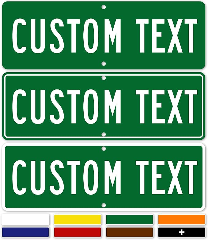 Custom Street Sign, Road Sign, Address Sign, 8 Colors, Reflective Option by MySignCenter