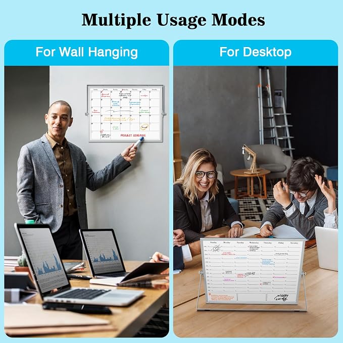 White Board Dry Erase Calendar Planner, Weekly Monthly Magnetic Schedule-Board - Image 5