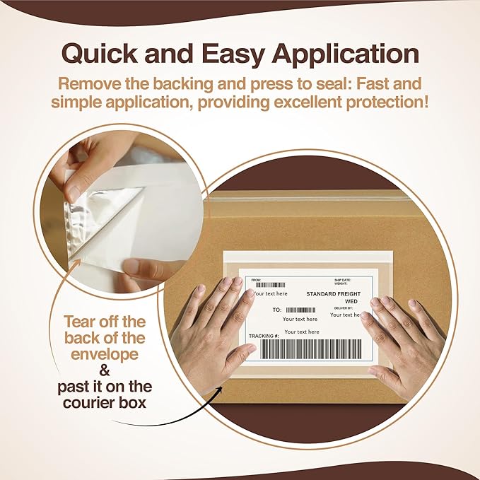 7"x10" Shipping Label Sleeves 100 Pack- 3.12 Mil Thick Strong Adhesive Back - Image 4