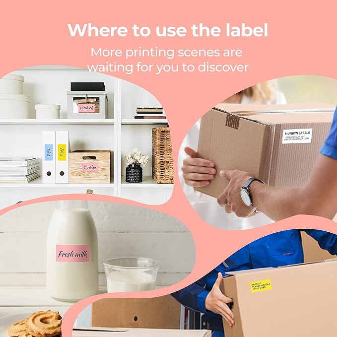 MUNBYN 2.25"x1.25" Thermal Sticker Labels, Color Self-Adhesive Barcode Label - Image 5