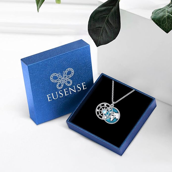 Compass Necklace for Women Men 925 Sterling Silver Pendant Urn Necklaces for - Image 7