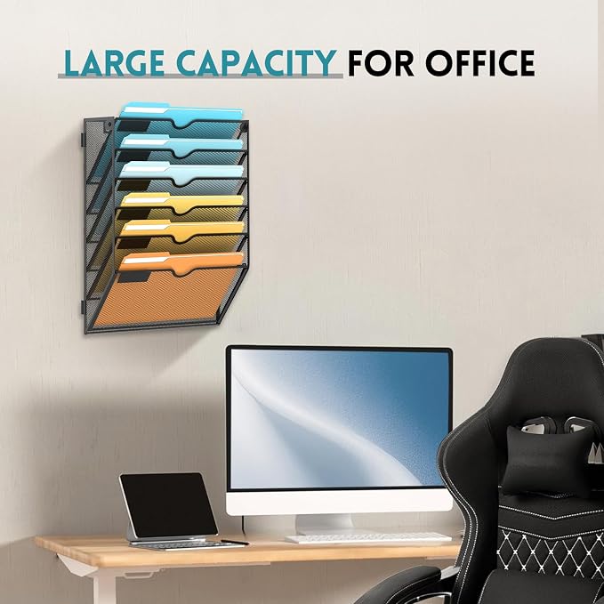 SUPEASY Wall File Organizer Mesh Office Mail Holder, Hanging Wall Organizer - Image 5