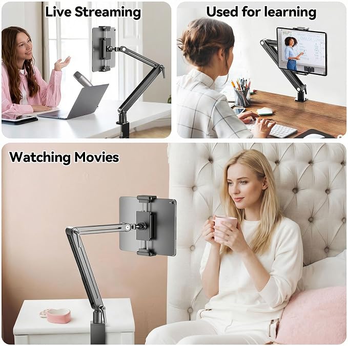 Portable Monitor Stand Desk Holder- Large Clamp support up to 12.9 14.6 15.6 - Image 7