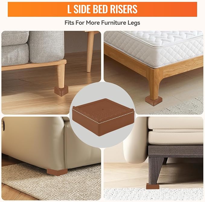 shouwuhho Furniture Risers, 4 Pack Bed Risers - Image 4