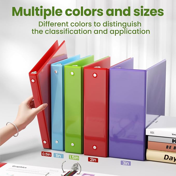 SUNEE 3 Ring Binder 1.5 Inch 1 Pack, Tender Green - Image 5
