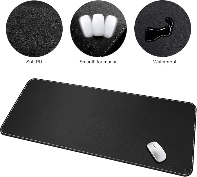 CENNBIE 59" x 27.5" Large Leather Desk Mat, Extended Mega Size Mouse Pad - Image 2