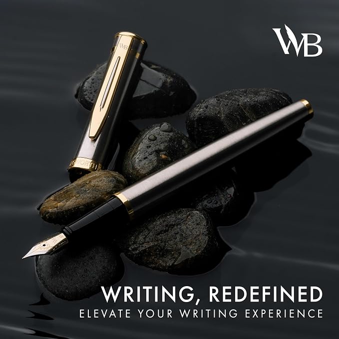 Wordsworth & Black Fountain Pen Set, 18K Gilded Medium Nib, Includes 24 Pack - Image 2