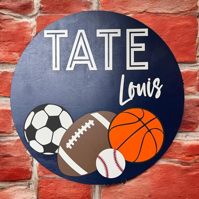 Baby Shower Sign, Newborn Nursery Decor, Kids sports Sign, Boys Room wall decor - Image 2