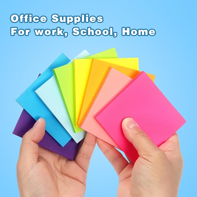 Early Buy Sticky Notes 8 Bright Color 8 Pads Self-Stick Notes 3 in x 3 in - Image 6