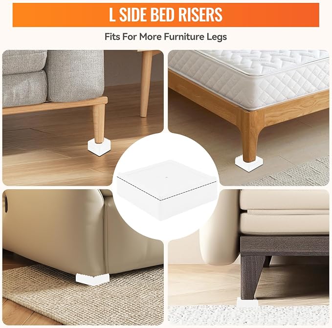 shouwuhho Furniture Risers, 4 Pack Bed Risers - Image 3
