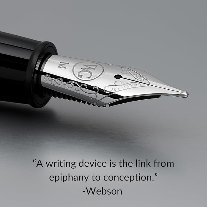 Webson Gill ‘The Raider’ Silver Luxury Executive Fountain Pen, Polished Lacquer - Image 4