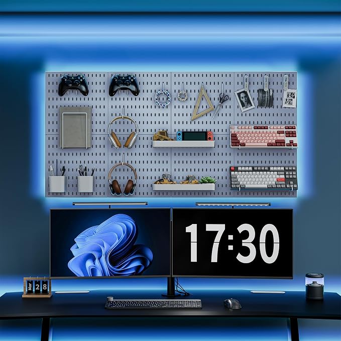 MULSAME Pegboard Combination Kit, 25.2" x 25.2" Wall Mounted Storage Set - Image 2