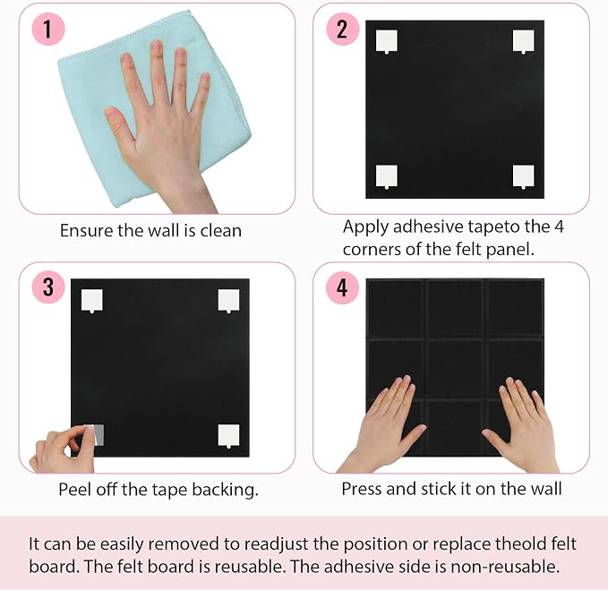 Smarpau Cork Board 48"X36", 12 Pack Nine-Grid Felt Bulletin Boards, Small Pin - Image 7