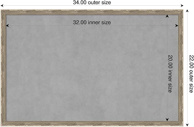 Amanti Art Silver Framed Magnetic Board 22x34 Large Vision Board - Image 2