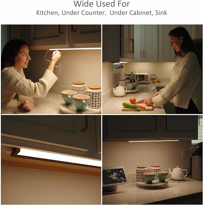 Leetdud LED Under Cabinet Lighting Hardwired or Plug in, 18 Inch 9W, Dimmable 5 - Image 5