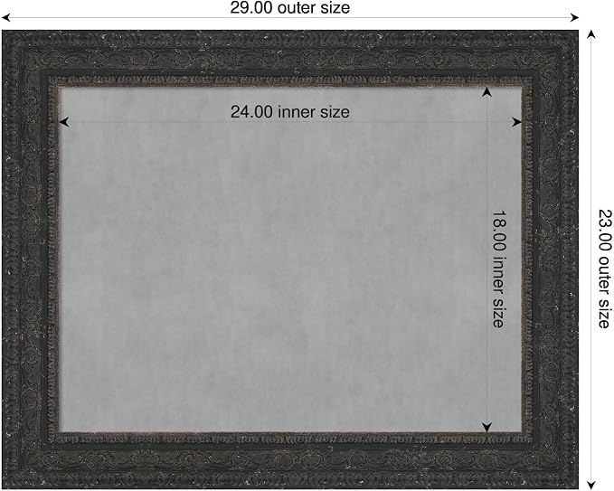 Amanti Art Black Framed Magnetic Board 23x29 Medium Vision Board - Image 2