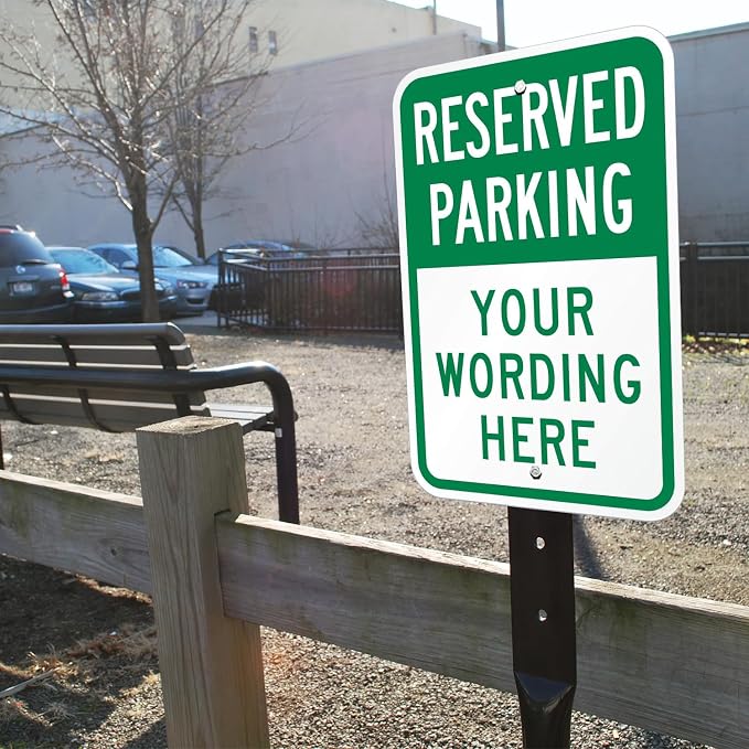SmartSign "Reserved Parking, Your Text" Custom Sign | 12" x 18" Aluminum - Image 3