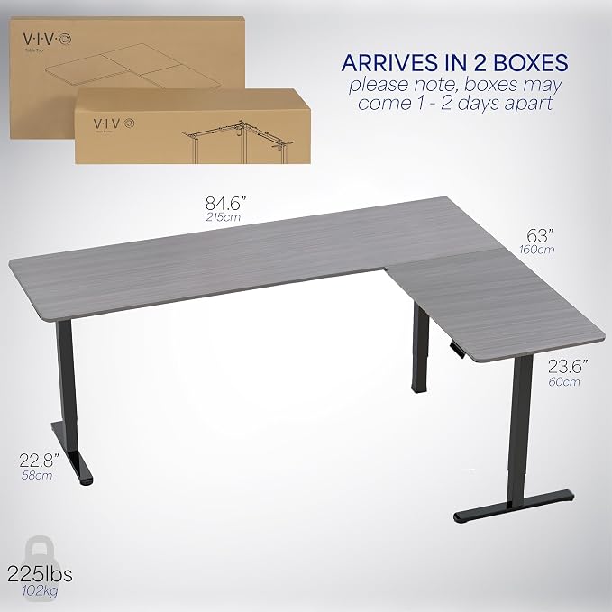 VIVO Electric Corner 84 x 63 inch L-Shaped Standing Desk, Memory Height - Image 6