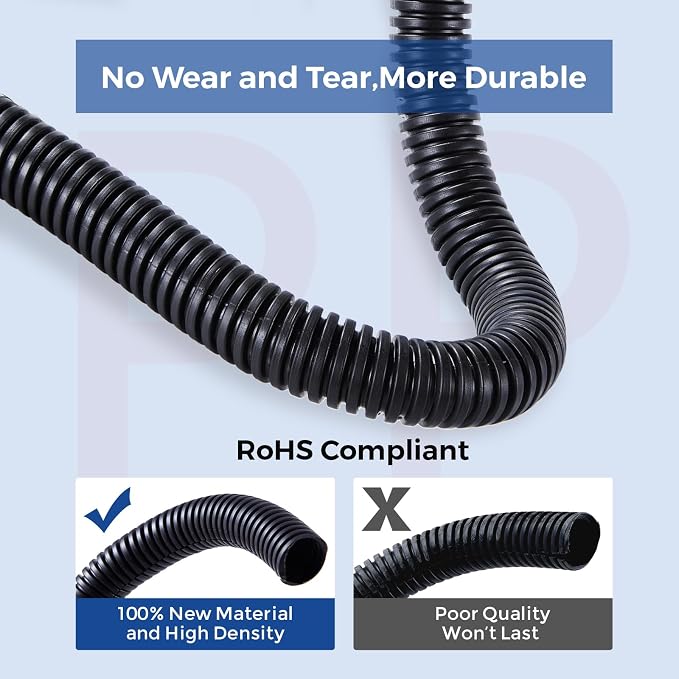 Wire Loom 3/8 inch 10ft, YCLYC Split Loom, Outdoor Cord Protector, Flexible - Image 3