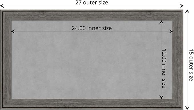 Amanti Art Grey Framed Magnetic Board 15x27 Small Vision Board - Image 4