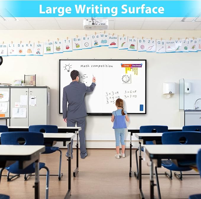 White Board Dry Erase 72x40, Large Magnetic Whiteboard Maxtek Dry Erase Boards - Image 3