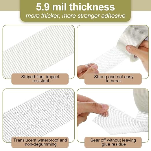 Treela 40 Rolls Strapping Tape 2 Inch X 60 Yards 5.5 Mil Fiberglass Filament - Image 3