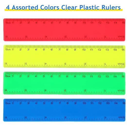 Zonon 100 Pcs 6 Inch Rulers Bulk Plastic Flexible Small Straight Rulers - Image 3
