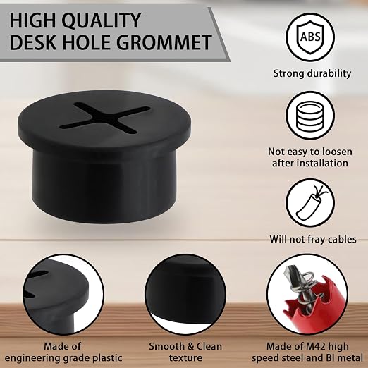 3/4 Inch Desk Grommet, 13 Pieces Wire Grommet, Desk Hole Cover - Image 3