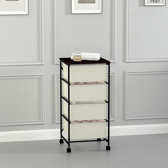 CASUNER Small Cabinet with Drawers Rolling 4 Drawer Mobile File Cabinet - Image 2