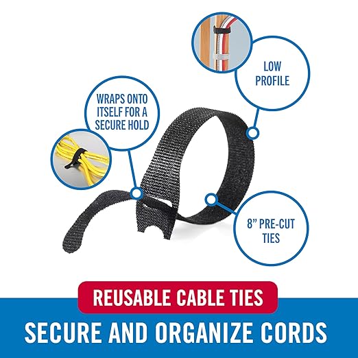 VELCRO Brand 150 Pack Reusable Cable Ties - Image 2