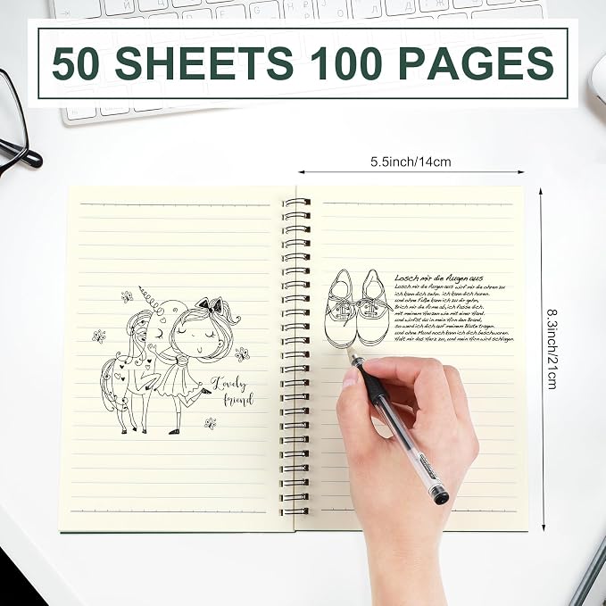Yahenda 108 Pcs Spiral Notebook Bulk A5 Journal Lined 8.3'' x 5.5'' Writing - Image 2