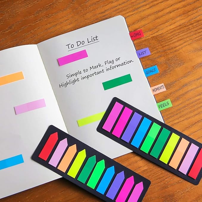 KICNIC 3000 Pieces Page Markers Sticky Index Tabs, Arrow Flag Tabs Self Adhesive - Image 2