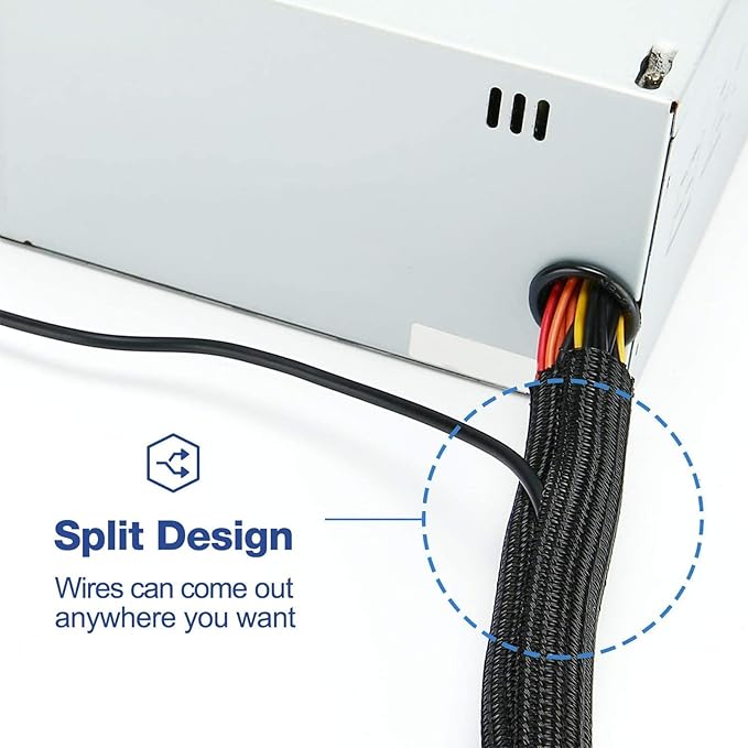 QCSIW 25ft - 1/2 inch Cord Protector, Split Sleeve Cable Management, Heavy Duty - Image 7
