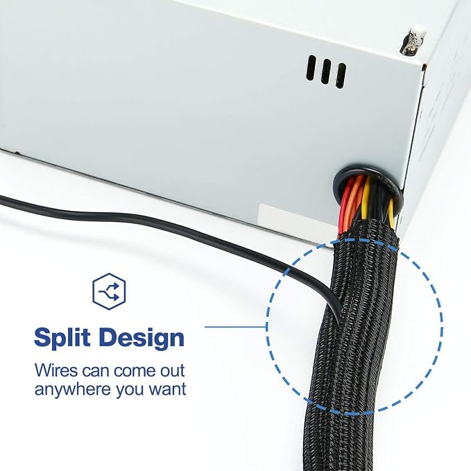QCSIW 1/4" x 50ft Black Cable Sleeve Cover - Image 9