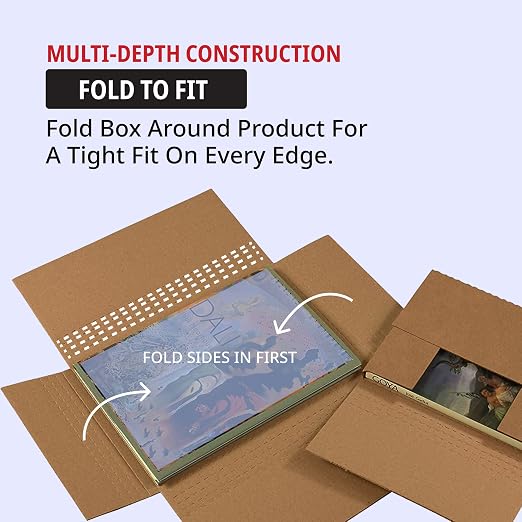 Tape Logic Literature Mailer, 12 1/8" x 9 1/8" x 2", Kraft Easy-fold mailer - Image 2