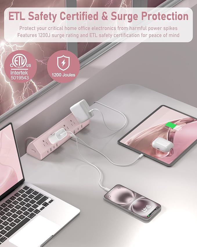 Jgstkcity Desk Clamp Power Strip, 45W Fast Charging Station, 4 USB-C, 4 USB-A - Image 2
