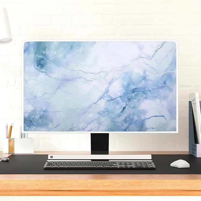 Baocicco Fashion Haze Blue Marble Screen TV Cover Cover 58, 60 Inch Waterproof - Image 4