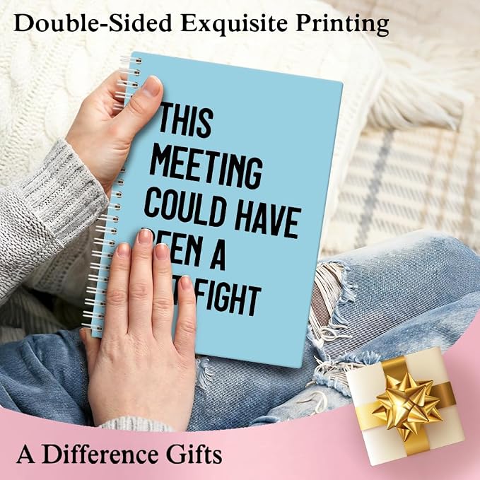 XQLZY This Meeting Could Have Been A Fist Fight Blue Spiral Notebook, Funny - Image 6
