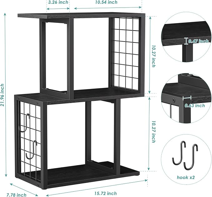Vfelf Bookshelf Desk Organizer，3-Tier Shelf - Image 3