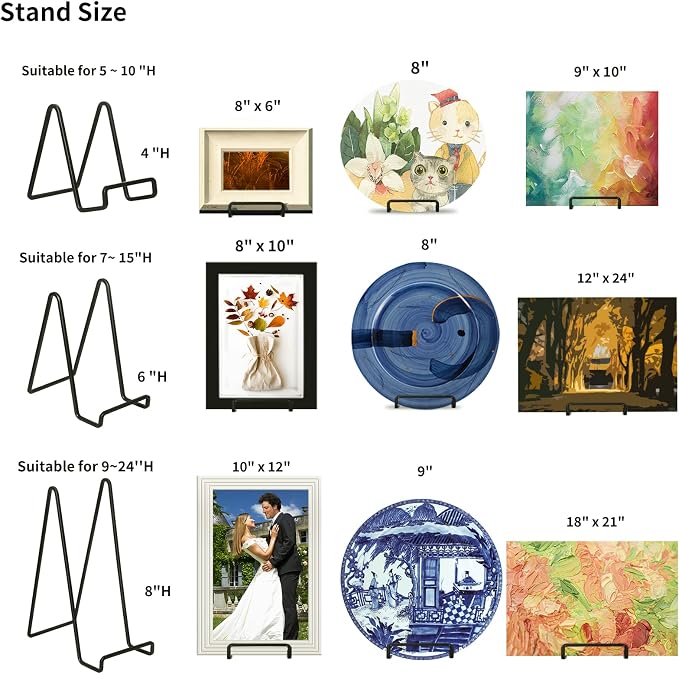 Decolore 4 Pack 8.5 Inch Black Picture Stands - Image 7