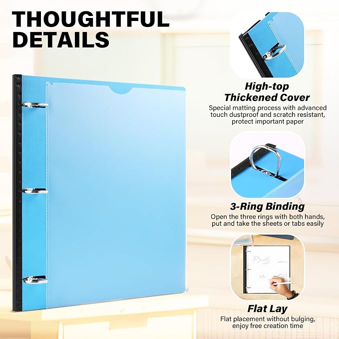 MAKHISTORY 1 Inch Telescoping 3 Ring Binder-12PCS, Flexible Binder - Image 2