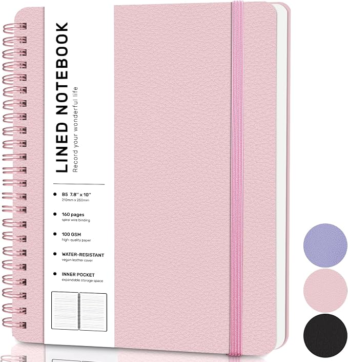 Lined Spiral Journal Notebook, B5 Spiral Notebook, 7.8''×10'' Journaling - Image 8