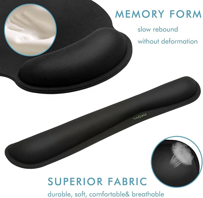 Ergonomic Mouse Pad with Wrist Rest Premium Memory Foam Keyboard and Mouse - Image 3