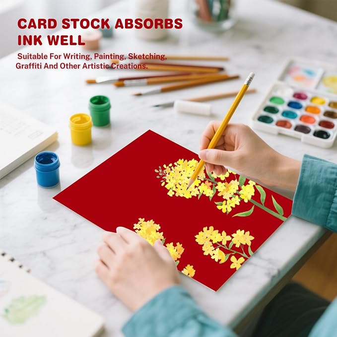 Cardstock 8.5 X 11, 80 Sheets Christmas Red Card Stock, 75lb/ 200gsm Copy Paper - Image 6