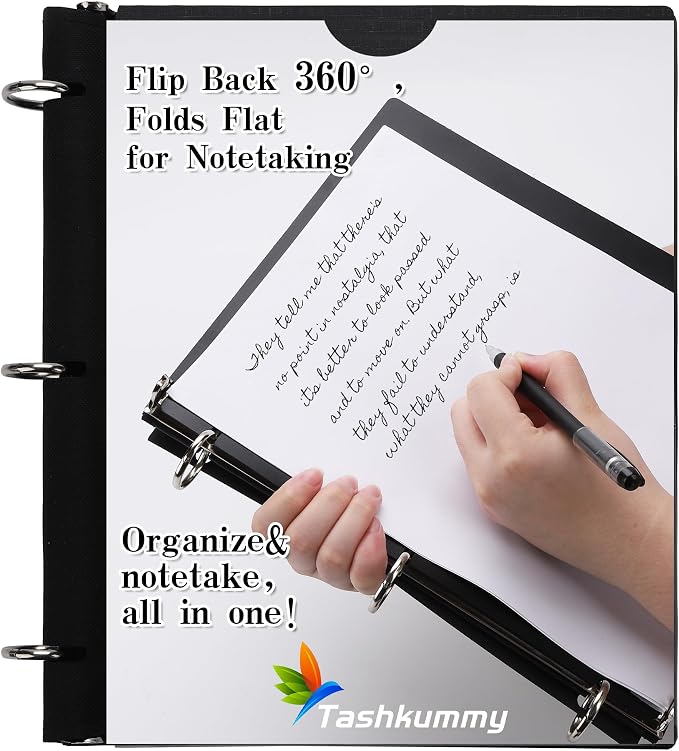 Tashkummy 360 Degree Pivotable Binder, Upgraded 3 Ring Binder 1 inch 4 Pack - Image 6