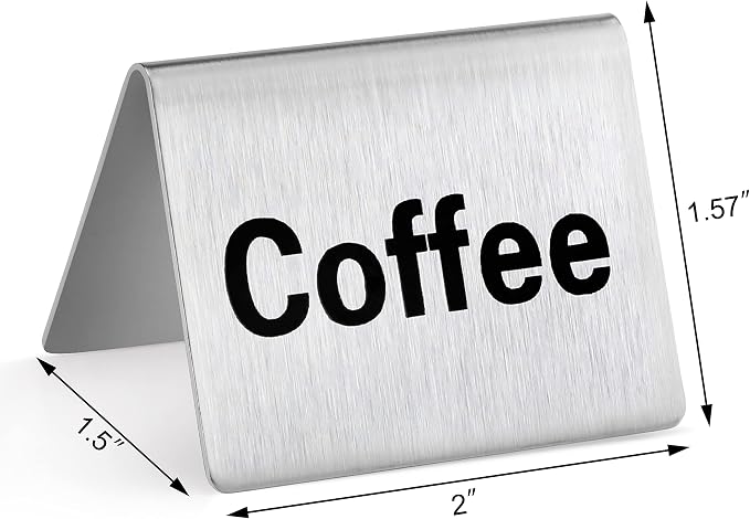 New Star Foodservice Stainless Steel Table Tent Sign, 2 x 2-Inch) - Image 3