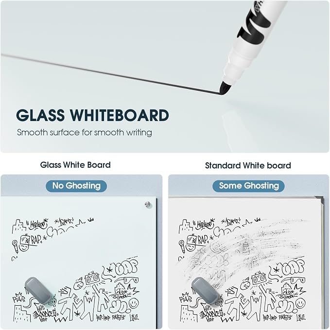 MaxGear Glass Whiteboard, Tempered Magnetic Dry Erase Board 72 x 48 Inch - Image 6
